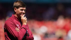Steven Gerrard sur le banc d'Aston Villa, le 9 juillet 2022
