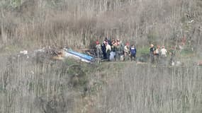 Le site du crash de l'hélicoptère de Kobe Bryant