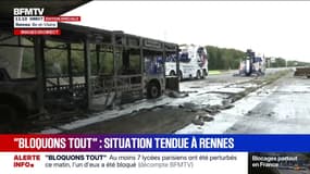 10 septembre: un bus incendié et pillé sous un pont de la rocade de Rennes