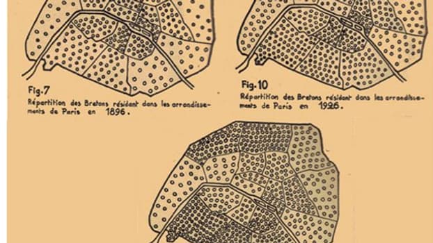 Une carte de la répartition des Bretons à Paris en 1896, en 1926 et "probable" pour 1936, produite par l'abbé Gautier. Une carte de la répartition des Bretons à Paris en 1896, en 1926 et "probable" pour 1936, produite par l'abbé Gautier.