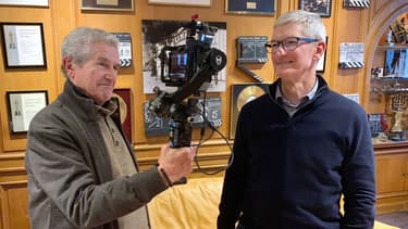 Claude Lelouch et Tim Cook à Paris, le 22 octobre 2018