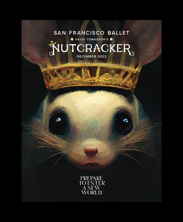 Une publicité créée via l'IA Midjourney pour le ballet de San Francisco 