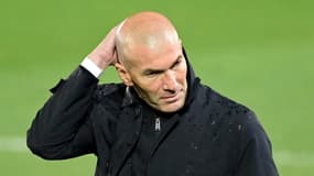 Zinédine Zidane, l'entraîneur du Real Madrid, à Valdebebas (banlieue madrilène), le 10 avril 2021