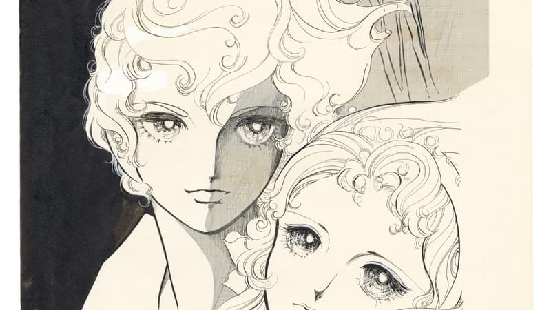 Détail d'une planche originale du manga "Le Clan des Poe" de Moto Hagio, invitée d'honneur du Festival d'Angoulême 2024