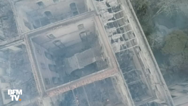 Les dégâts impressionnants de l'incendie au Musée national de Rio