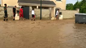 Inondations dans la ville de Thieux le 2 juin 2021