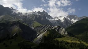 La Meije, dans le Parc national des Ecrins, non loin du Mont Pelvoux, dans les Hautes-Alpes. 