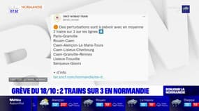 Grève SNCF: la circulation des trains perturbée dès lundi en Normandie