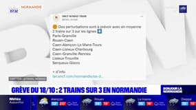 Grève SNCF: la circulation des trains perturbée dès lundi en Normandie