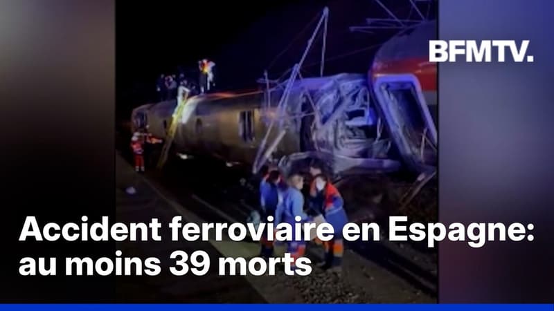 Espagne: le bilan s'alourdit à au moins 39 morts, après une collision entre deux trains