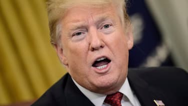 Donald Trump lors d'une conférence de presse en présence du vice-Premier ministre chinois Liu He, le 31 janvier 2019.
