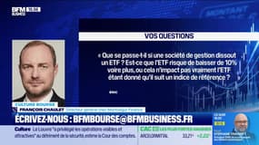 Culture Bourse :  Que se passe-t-il si une société de gestion dissout un ETF ? L’ETF risque de baisser de 10% voire plus, ou cela n’impact pas vraiment l’ETF étant donné qu’il suit un indice de référence ? » par Antoine Larigaudrie - 06/11