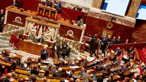 L'Assemblée nationale lors de la prise de parole de François Bayrou avant un vote de confiance des députés lundi 8 septembre 2025. 