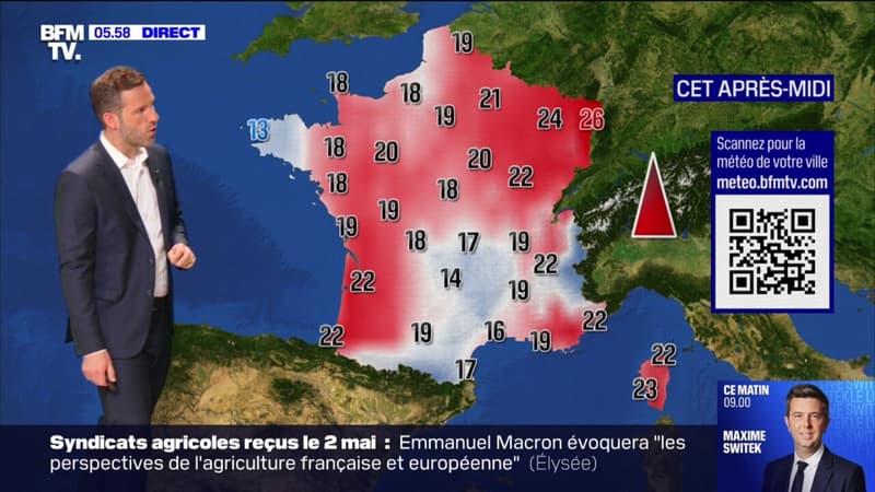 Regarder la vidéo Des pluies du sud jusqu'au nord sur l'axe central de la France et des températures élevées pour ce mardi