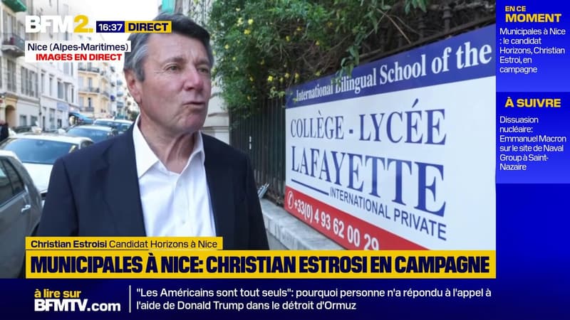 Municipales à Nice: "Je ne suis pas là, au service d'un appareil politique comme d'autres", lance le candidat Horizons à Nice, Christian Estrosi
