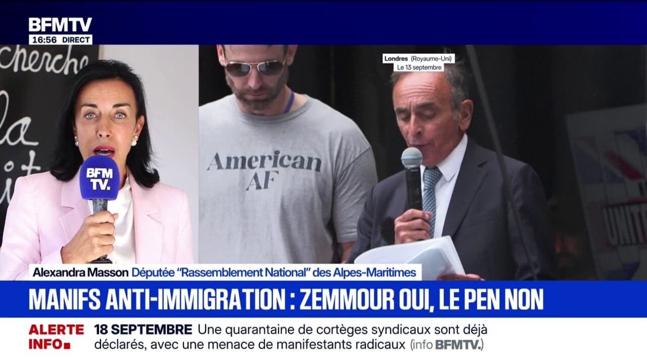 Manifestation anti-immigration à Londres: "Nous comprenons le ras-le-bol de  la population de Grande-Bretagne", indique Alexandra Masson, députée RN
