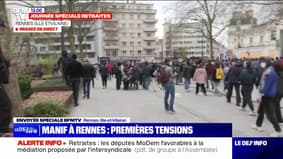 Rennes: quelques tensions en marge du cortège contre la réforme des retraites