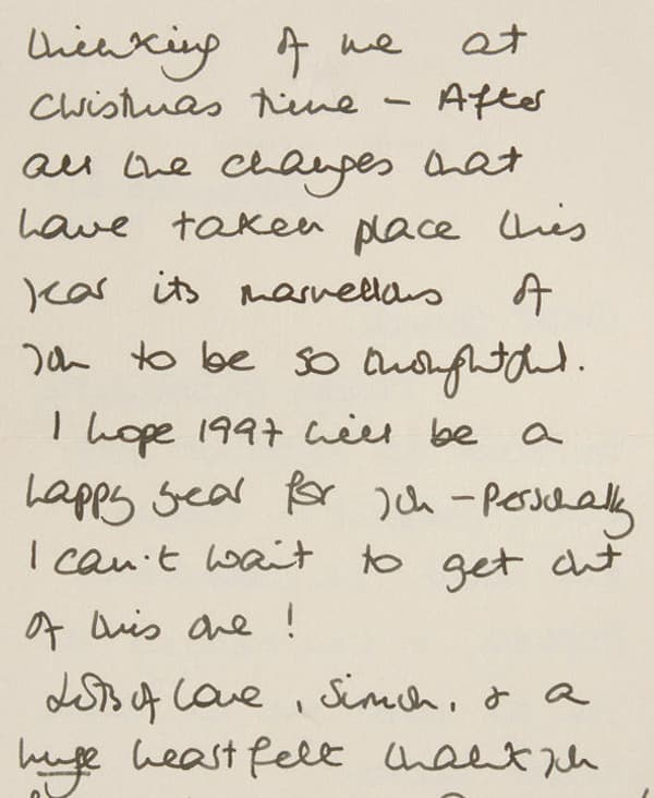 La lettre écrite par Lady Di en décembre 1996