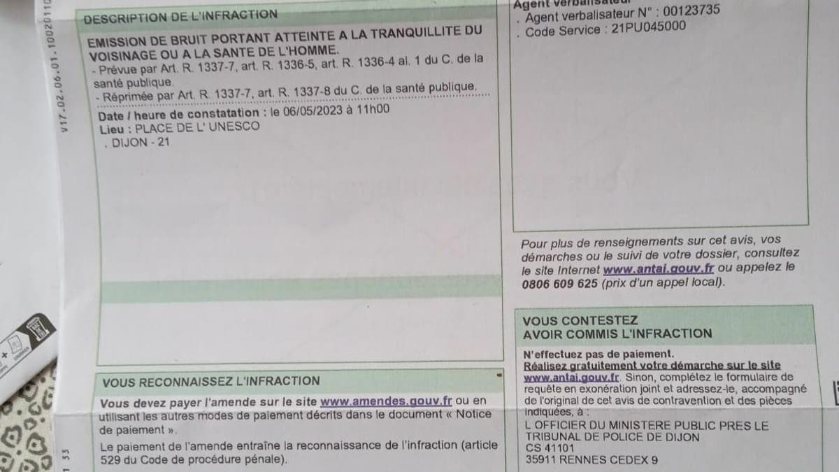 Une amende adressée à un manifestant dijonnais.
