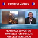 Quand deux supporters de l'OM font un selfie avec Jean-Michel Aulas