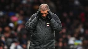 Ange Postecoglou sur le banc de Tottenham face à Leicester, le 26 janvier 2025.