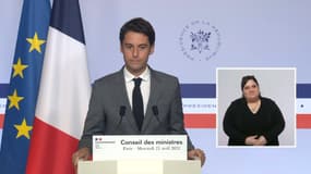 Gabriel Attal, à l'issue du Conseil des ministres le 21 avril 2021.