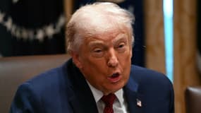 Le président américain Donald Trump, dans la salle du Conseil des ministres de la Maison Blanche à Washington DC (États-Unis), le 8 décembre 2025.