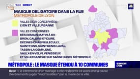 10 communes de la Métropole de Lyon sont désormais concernées par l'obligation du port du masque