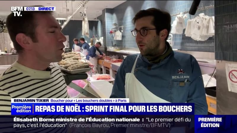 Repas de Noël: sprint final pour les bouchers, à quelques heures du réveillon