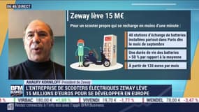 Amaury Korniloff (Zeway) : Zeway propose aux particuliers et aux entreprises des scooters électriques à batteries échangeables - 04/05