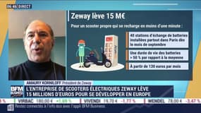 Amaury Korniloff (Zeway) : Zeway propose aux particuliers et aux entreprises des scooters électriques à batteries échangeables - 04/05