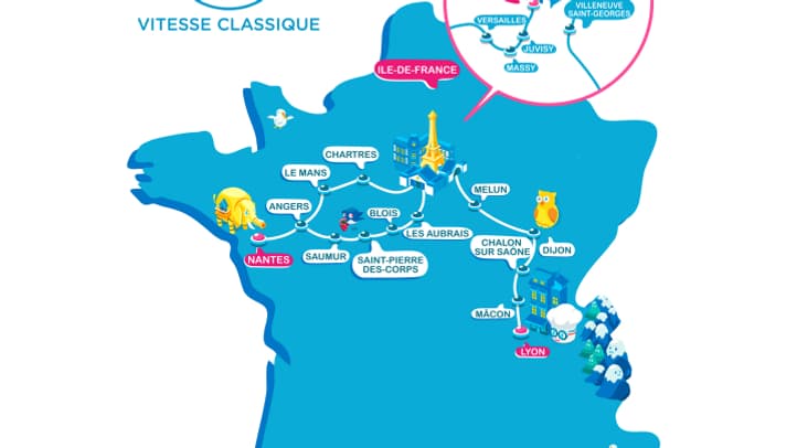 Les liaisons OuiGo vitesse normale. Les liaisons OuiGo vitesse normale.