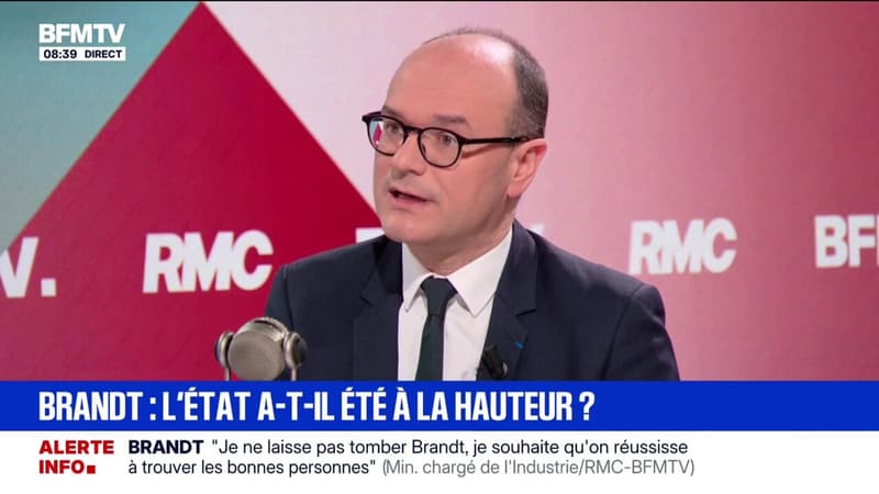 Brandt: "S'il y a un projet qui redémarre, je ne pense pas qu'il redémarrera avec les 700 salariés", affirme Sébastien Martin, ministre délégué chargé de l'Industrie