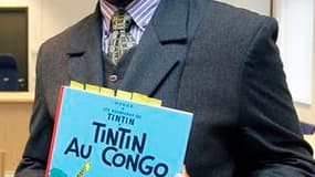 Bienvenu Mbutu Mondondo, le militant d'origine congolaise qui a déposé il y a cinq ans une plainte pour obtenir l'interdiction pour racisme de "Tintin au Congo", devant le tribunal de première instance de Bruxelles. Le procès qui devra déterminer si la ba
