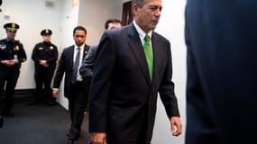Le président de la chambre des Représentants, le républicain John Boehner. Les républicains ont tenu mardi une réunion à huis-clos qui a duré plus de deux heures et s'est terminée sans que l'on sache quand la Chambre des représentants comptait examiner le