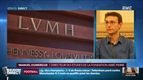 Les grandes fortunes pourraient 'faire une bonne oeuvre pour les personnes mal logées, pas seulement pour une cathédrale" soumet Manuel Domergue de la fondation Abbé Pierre. 