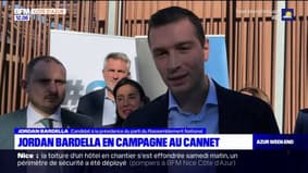 Jordan Bardella en campagne au Cannet