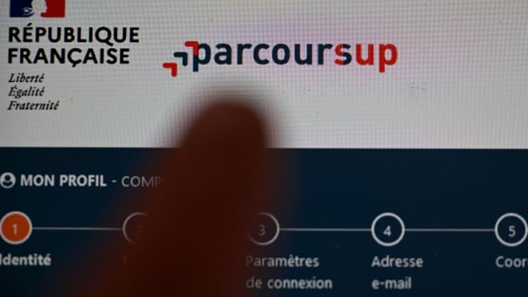 Page web de la plateforme Parcoursup, le 18 janvier 2023 à Rennes (photo d'illustration)