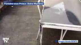 Incendie dans une usine à Rouen: un riverain filme la suie qui est tombée dans son jardin