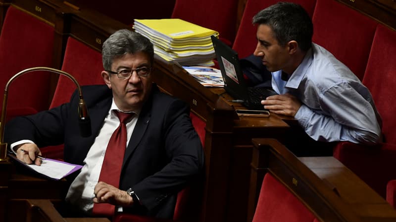 jean-Luc Mélenchon et François Ruffin à l'Assemblée nationale, le 22 mai 2018