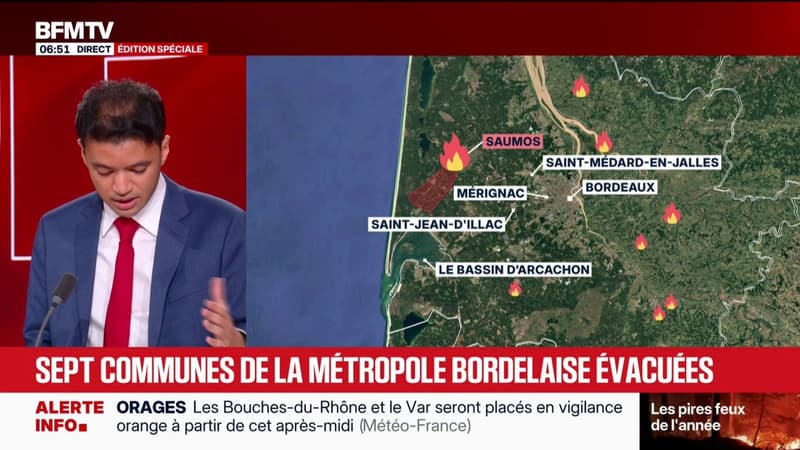 Incendies: sept communes de la métropole bordelaise appelées à évacuer de manière préventive