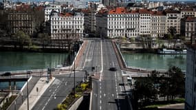 La ville de Lyon désertée pendant le confinement en mars 2020.