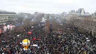La manifestation contre les retraites, à Paris, le 19 janvier 2023