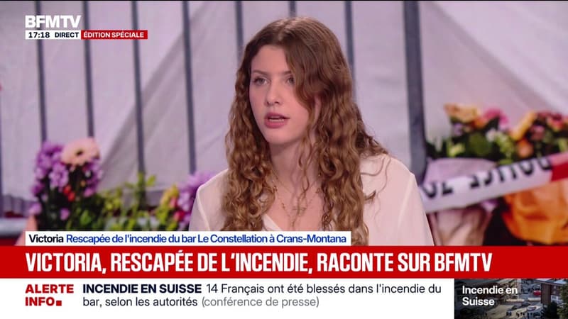 "Il y a des moments où je suis dans des instants de déni": "Victoria, rescapée de l'incendie en Suisse, raconte le soir du drame sur BFMTV