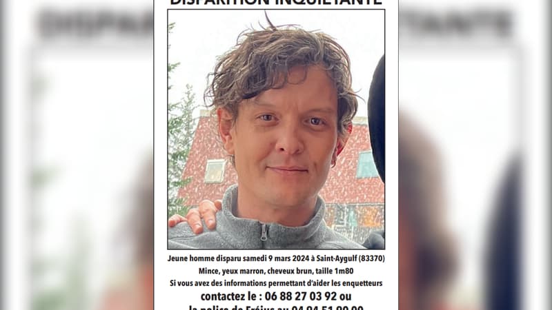 Camille Marchetti, âgé de 34 ans, est porté disparu depuis le samedi 9 mars près de Fréjus.
