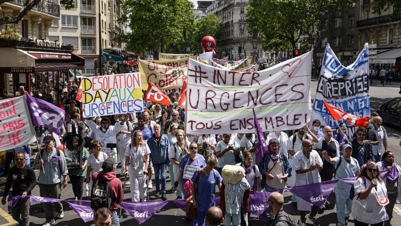 Manifestation du collectif Inter-Urgences, le 6 juin 2019, à Paris.