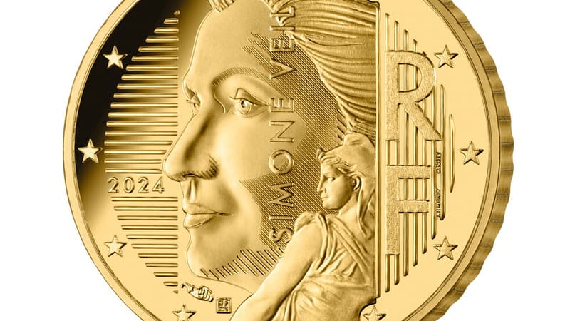 La nouvelle face nationale française de la pièce de 10 centimes d'euro, représentant Simone Veil.