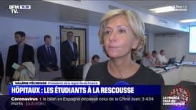 Valérie Pécresse, présidente de la région Ile-de-France, appelle "les étudiants à revenir à l'hôpital pour aider"