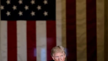 Donald Trump au cours d'une cérémonie d'hommage à un ancien sénateur républicain au Capitole, le 17 janvier 2018