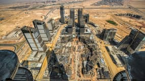 Le chantier du "quartier d'affaires" de la "nouvelle capitale" d'Egypte à l'est du Caire, le 3 août 2021 .